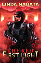 Cover for The Red: First Light; digital painting by Dallas Nagata White