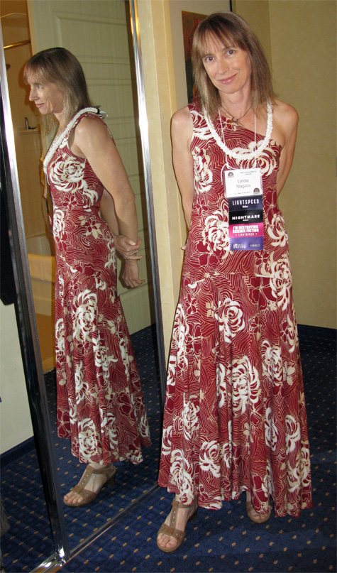 Linda Nagata in Iolani Sportswear dress worn to 2014 Nebula Banquet